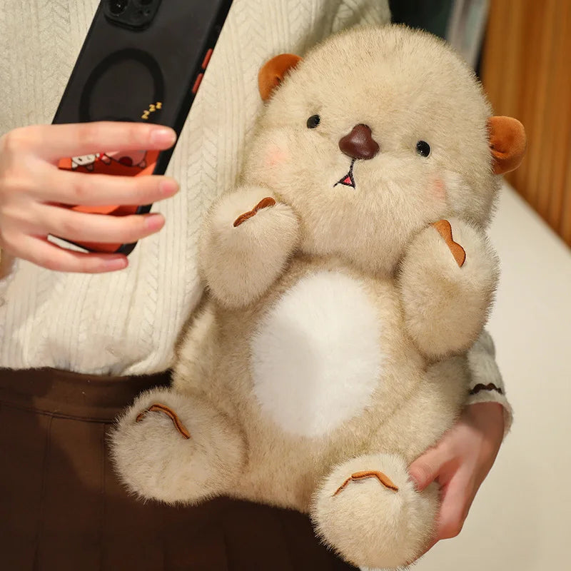 kawaiies-softtoys-plushies-kawaii-plush-Kawaii Fluffy Blushing Otter Plushie Soft toy 20cm 