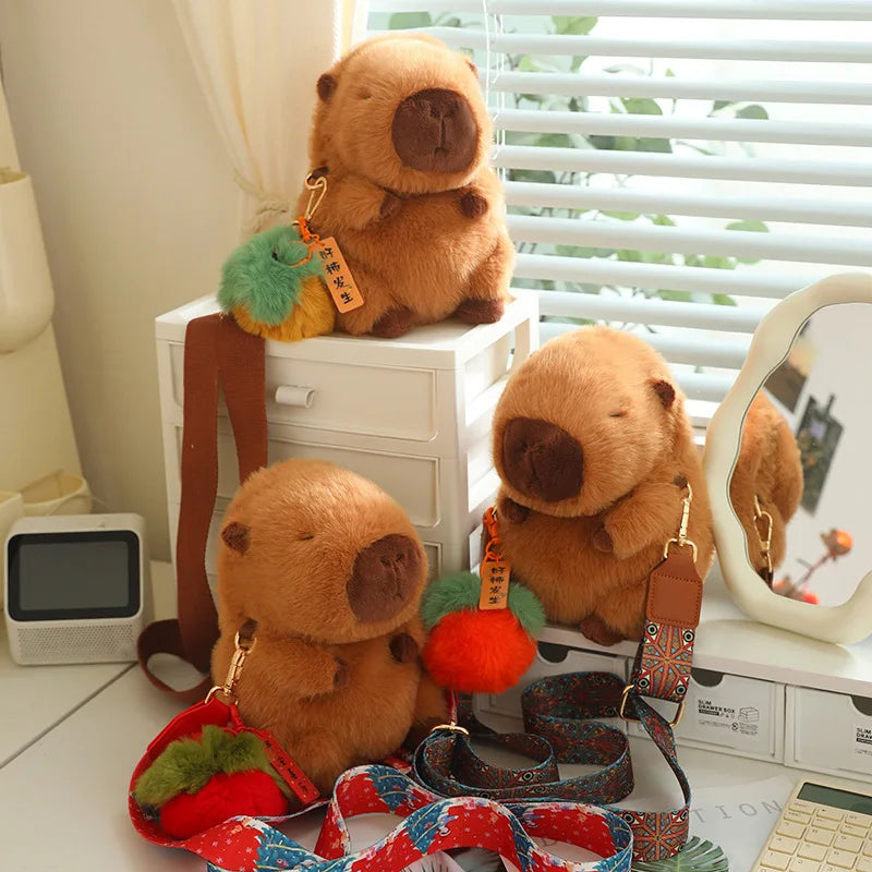 kawaiies-softtoys-plushies-kawaii-plush-Kawaii Fluffy Capybara Plushies with Strap Soft toy 