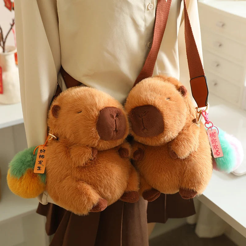 kawaiies-softtoys-plushies-kawaii-plush-Kawaii Fluffy Capybara Plushies with Strap Soft toy 