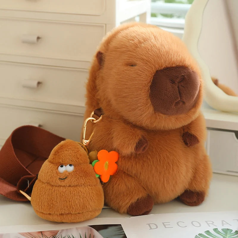 kawaiies-softtoys-plushies-kawaii-plush-Kawaii Fluffy Capybara Plushies with Strap Soft toy Poop 