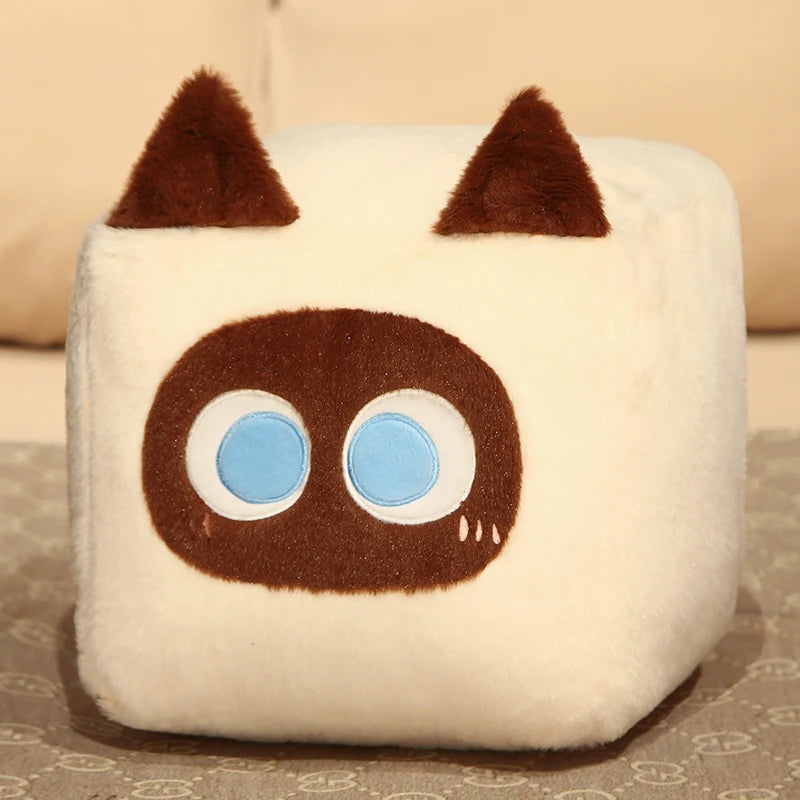 kawaiies-softtoys-plushies-kawaii-plush-Kawaii Fluffy Cube Cat Plushie Collection Soft toy Cream 8in / 20cm 