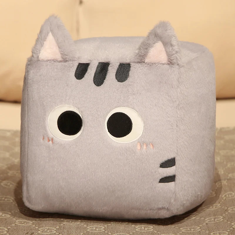kawaiies-softtoys-plushies-kawaii-plush-Kawaii Fluffy Cube Cat Plushie Collection Soft toy Gray 8in / 20cm 