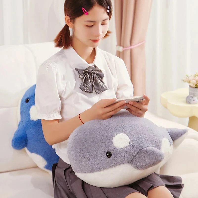 kawaiies-softtoys-plushies-kawaii-plush-Kawaii Fluffy Gray Blue Killer Whale Plushies Soft toy 