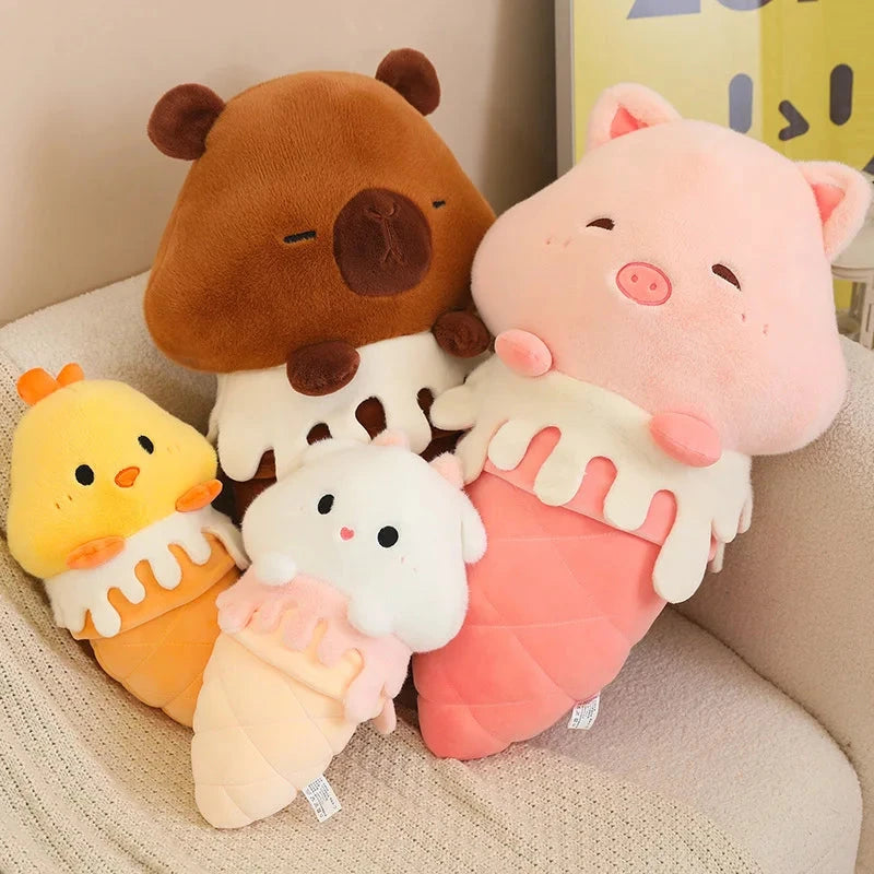 kawaiies-softtoys-plushies-kawaii-plush-Kawaii Ice Cream Pig Capybara Chick Sheep Plushie Soft toy 