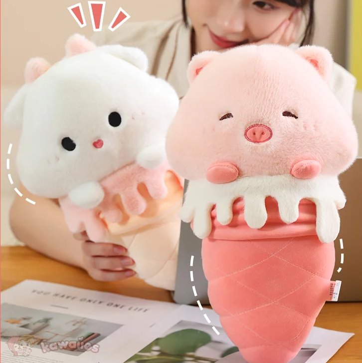 kawaiies-softtoys-plushies-kawaii-plush-Kawaii Ice Cream Pig Capybara Chick Sheep Plushie Soft toy 