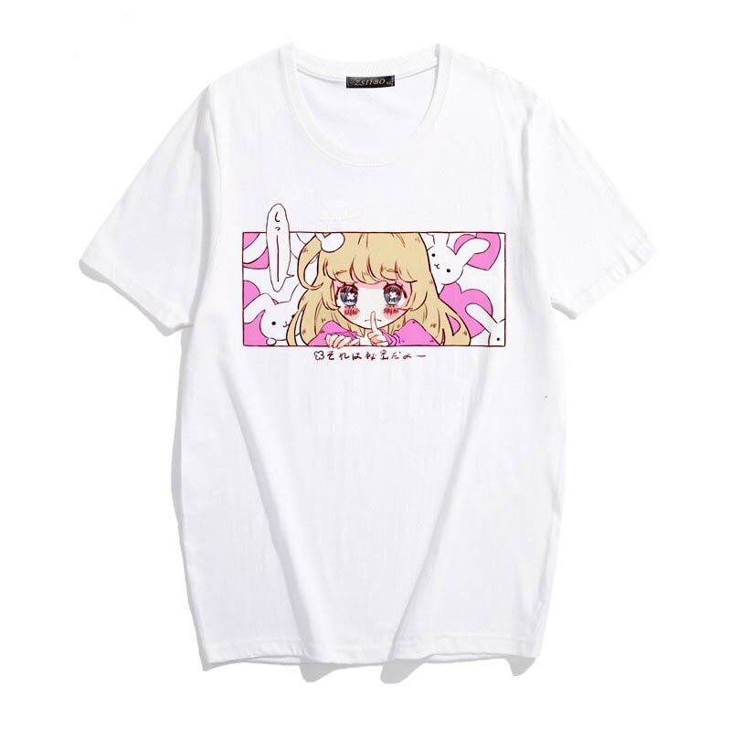 Kawaii Japanese Anime Bunny Blonde Girl Graphic Tee