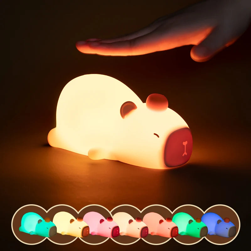 kawaiies-softtoys-plushies-kawaii-plush-Kawaii Laying Capybara LED Night Light Home Decor 