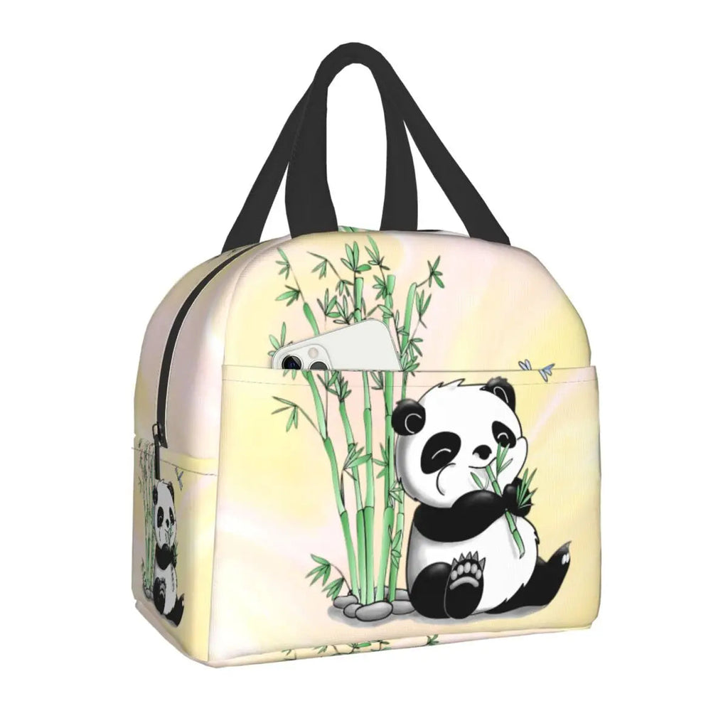 kawaiies-softtoys-plushies-kawaii-plush-Kawaii Panda Insulated Lunch Bags bag Yellow 