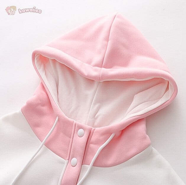 kawaiies-softtoys-plushies-kawaii-plush-Kawaii Pink Purple White Bunny Strawberry Three-tone Hoodie Hoodies 