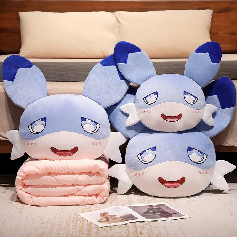 kawaiies-softtoys-plushies-kawaii-plush-Kawaii Sofi Blue Dragon Pillow Blanket Plushie Combo Soft toy 