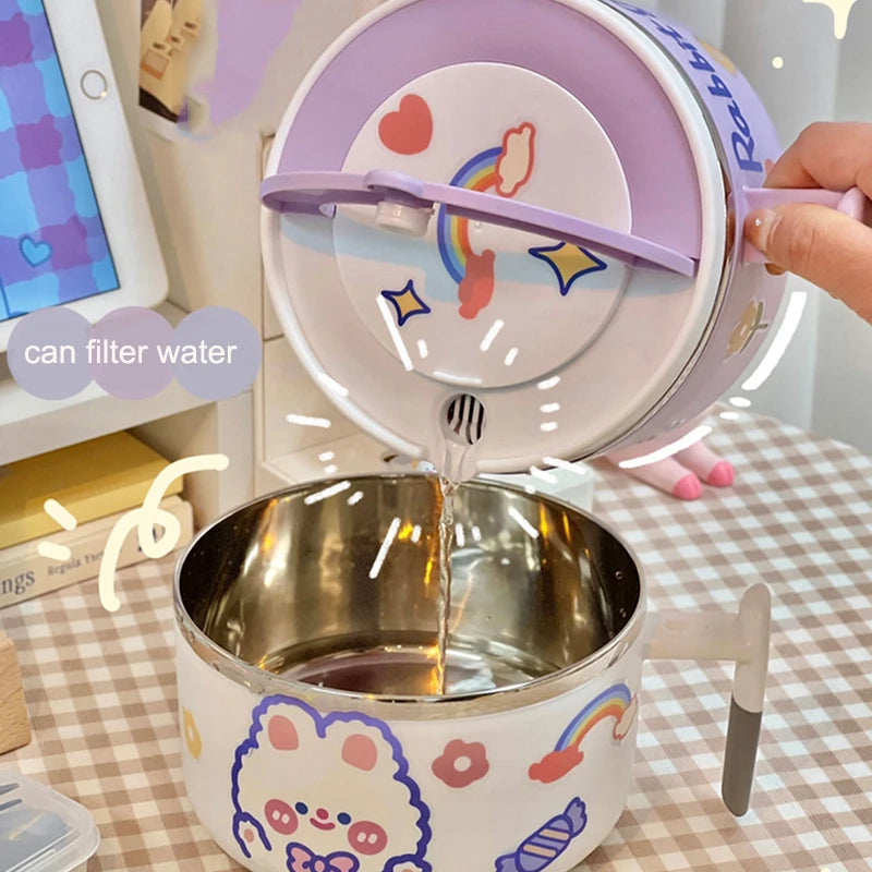 kawaiies-softtoys-plushies-kawaii-plush-Kawaii Stainless Steel White Purple Ramen Bowl Home Decor 