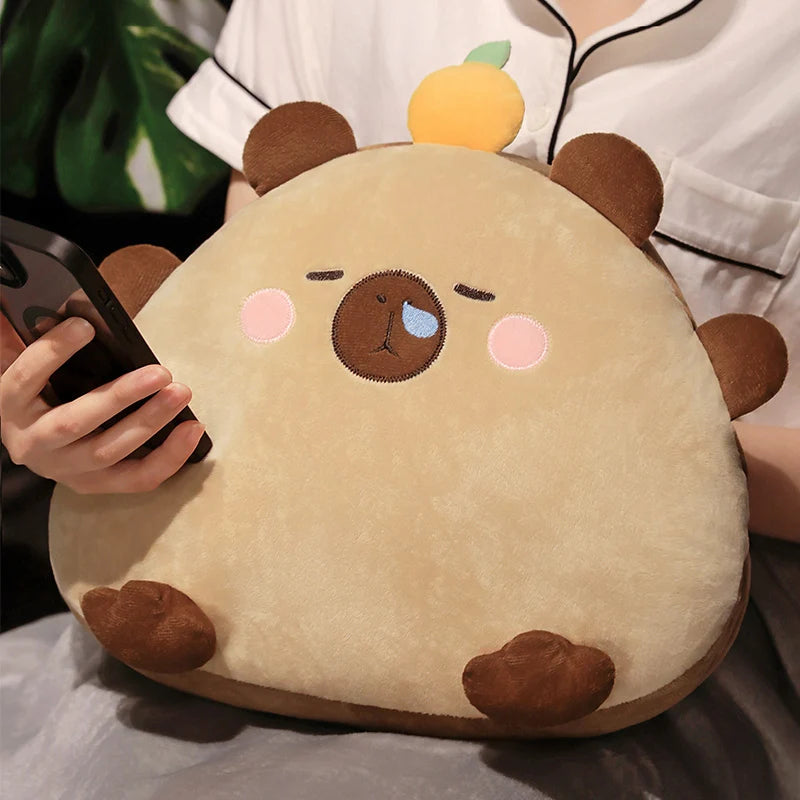 kawaiies-softtoys-plushies-kawaii-plush-Kawaii Triangle Capybara Plush Pillows With Blanket Soft toy 