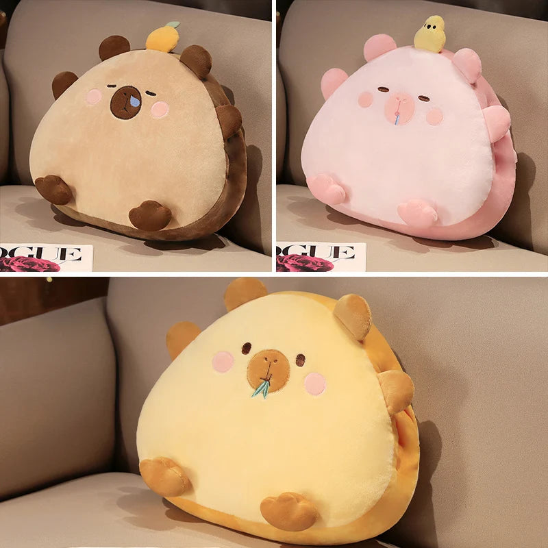 kawaiies-softtoys-plushies-kawaii-plush-Kawaii Triangle Capybara Plush Pillows With Blanket Soft toy 