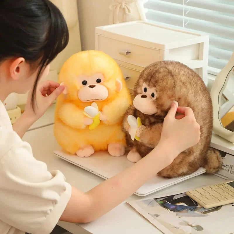 kawaiies-softtoys-plushies-kawaii-plush-Kawaii Yellow Brown Chunky Monkey With Banana Plushie Soft toy 