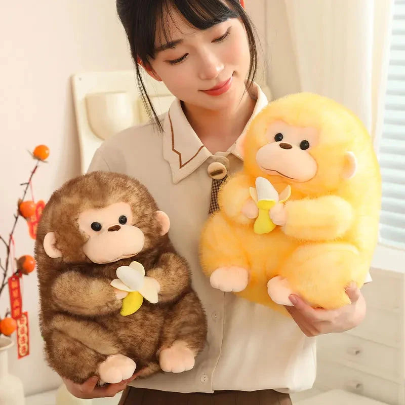 kawaiies-softtoys-plushies-kawaii-plush-Kawaii Yellow Brown Chunky Monkey With Banana Plushie Soft toy 