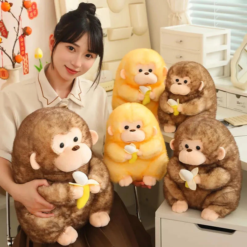 kawaiies-softtoys-plushies-kawaii-plush-Kawaii Yellow Brown Chunky Monkey With Banana Plushie Soft toy 