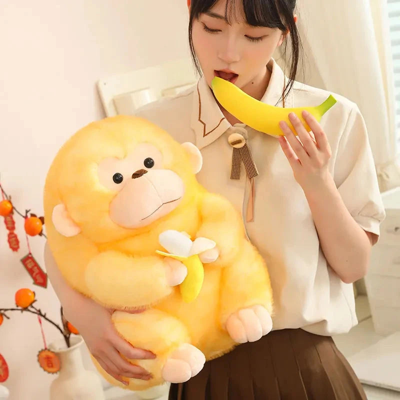 kawaiies-softtoys-plushies-kawaii-plush-Kawaii Yellow Brown Chunky Monkey With Banana Plushie Soft toy 