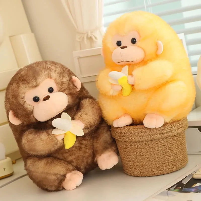 kawaiies-softtoys-plushies-kawaii-plush-Kawaii Yellow Brown Chunky Monkey With Banana Plushie Soft toy 