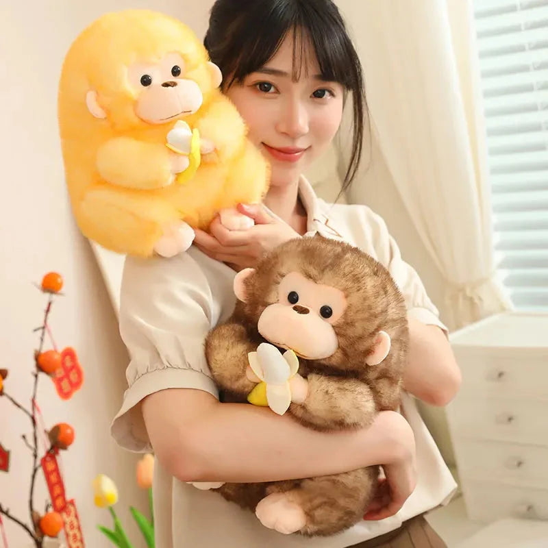 kawaiies-softtoys-plushies-kawaii-plush-Kawaii Yellow Brown Chunky Monkey With Banana Plushie Soft toy 