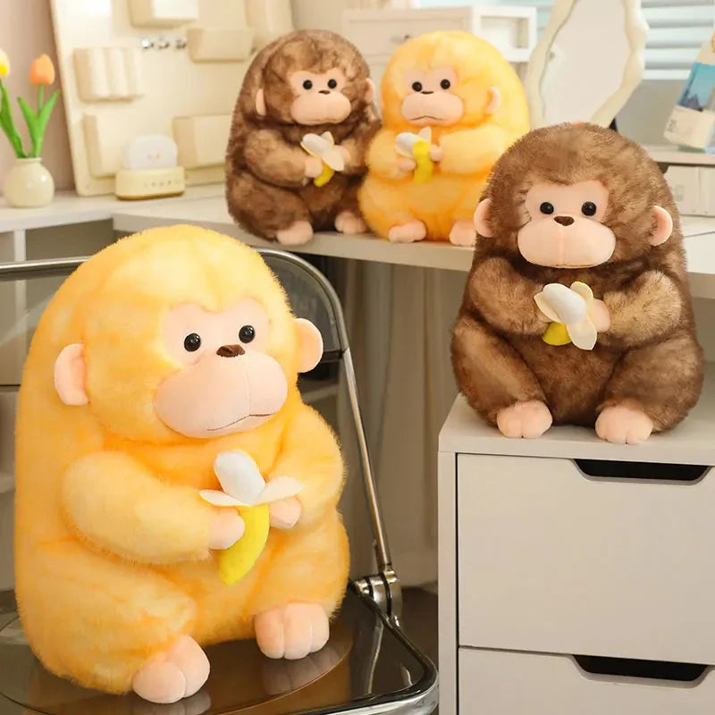 kawaiies-softtoys-plushies-kawaii-plush-Kawaii Yellow Brown Chunky Monkey With Banana Plushie Soft toy 