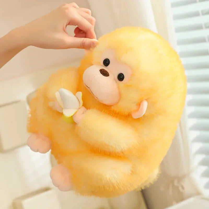 kawaiies-softtoys-plushies-kawaii-plush-Kawaii Yellow Brown Chunky Monkey With Banana Plushie Soft toy Yellow 9in / 22cm 