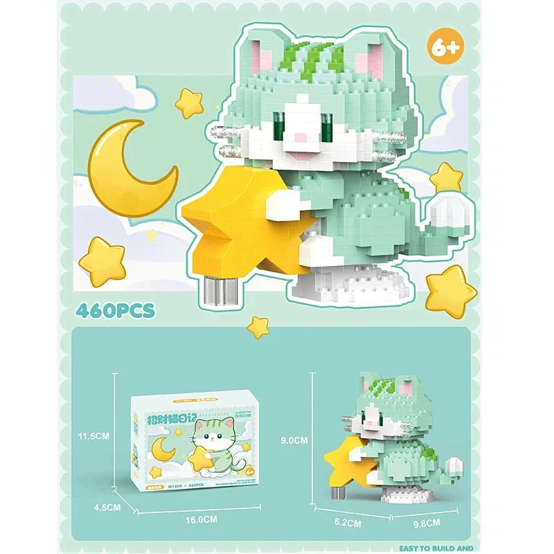 kawaiies-softtoys-plushies-kawaii-plush-Kitty Cat Besties Building Blocks Build it Green Star 