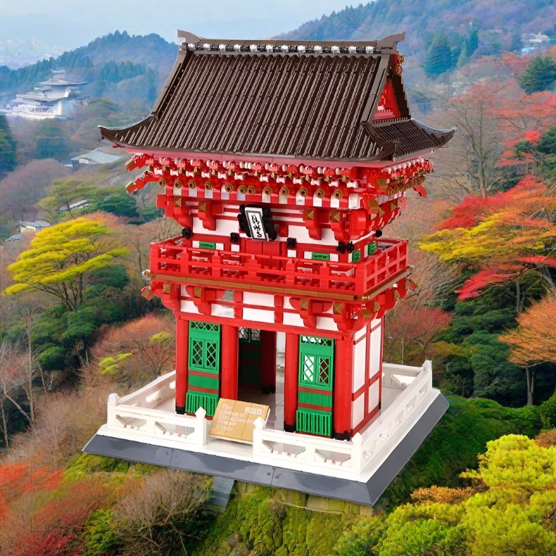 kawaiies-softtoys-plushies-kawaii-plush-Kiyomizu-dera Niomon Gate Kyoto Japan Building Blocks Build it 