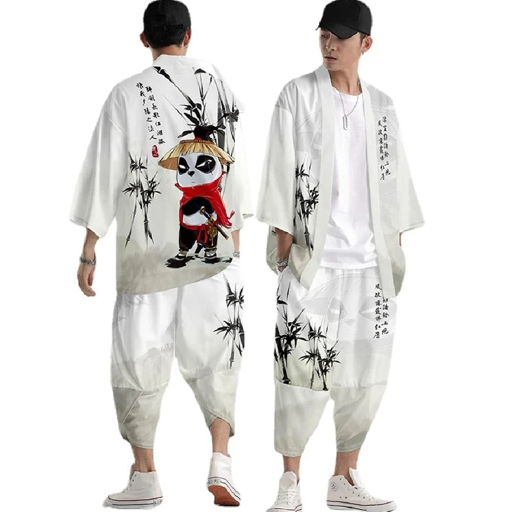 kawaiies-softtoys-plushies-kawaii-plush-Kung Fu Panda Japanese-themed Bamboo Men's Kimono Set Kimono 