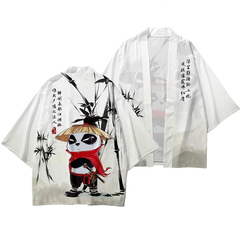 kawaiies-softtoys-plushies-kawaii-plush-Kung Fu Panda Japanese-themed Bamboo Men's Kimono Set Kimono Top M 