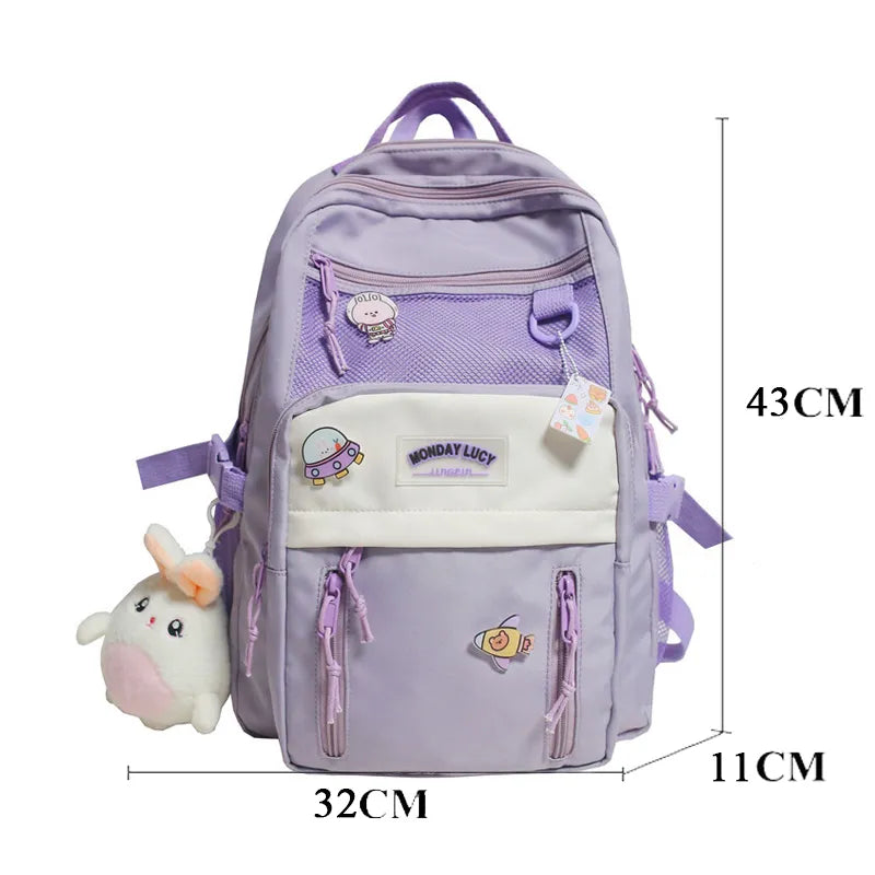 kawaiies-softtoys-plushies-kawaii-plush-Large Kawaii Two-tone Backpack Bag 