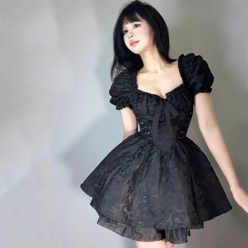 kawaiies-softtoys-plushies-kawaii-plush-Lolita Black Mini Tutu Dress Apparel 