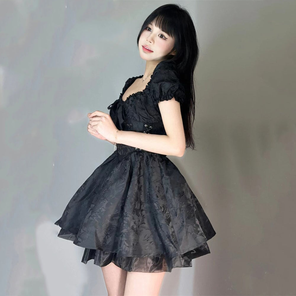 kawaiies-softtoys-plushies-kawaii-plush-Lolita Black Mini Tutu Dress Apparel 