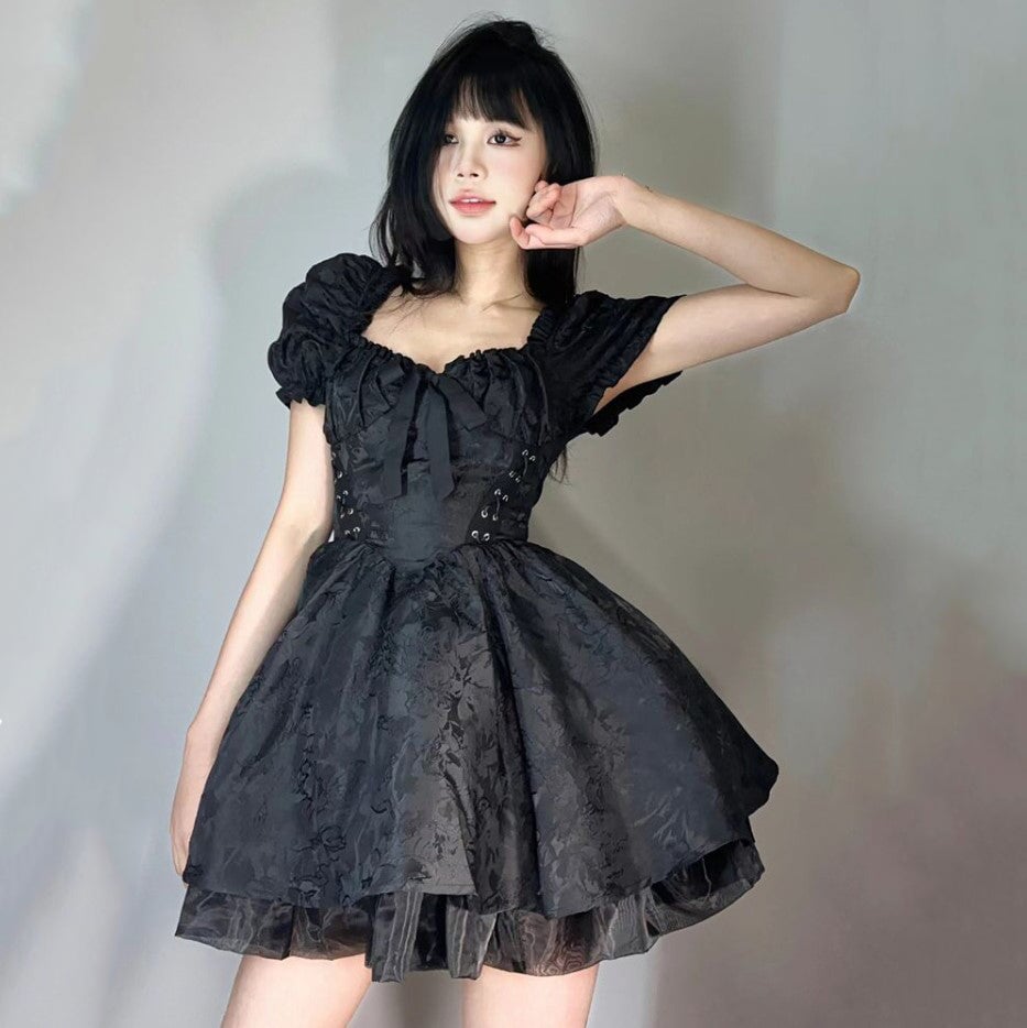 kawaiies-softtoys-plushies-kawaii-plush-Lolita Black Mini Tutu Dress Apparel 