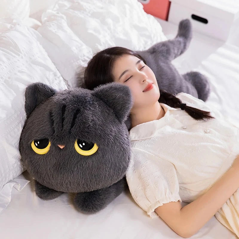 kawaiies-softtoys-plushies-kawaii-plush-Long Giant Black Gray Fluffy Cat Plushies Soft toy 