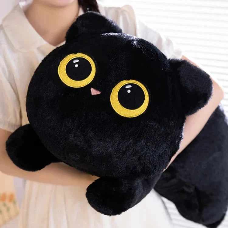 kawaiies-softtoys-plushies-kawaii-plush-Long Giant Black Gray Fluffy Cat Plushies Soft toy 