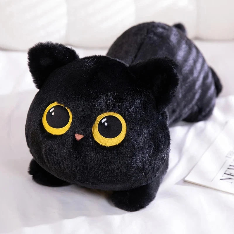 kawaiies-softtoys-plushies-kawaii-plush-Long Giant Black Gray Fluffy Cat Plushies Soft toy Black 50cm 