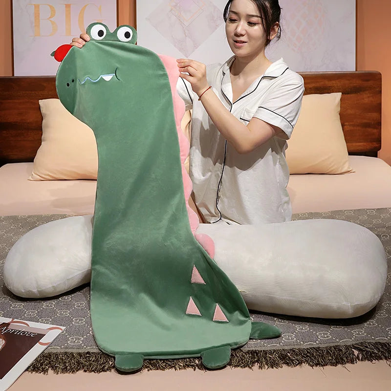 kawaiies-softtoys-plushies-kawaii-plush-Long Pancake Dino Dog Crocodile Giraffe Pillow Plush Soft toy 