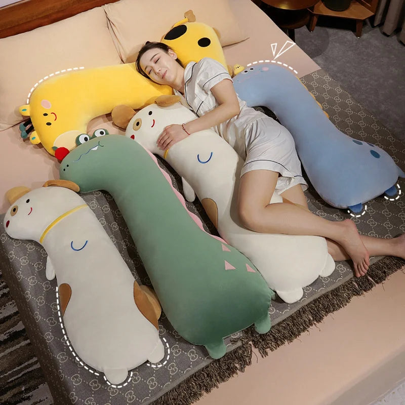 kawaiies-softtoys-plushies-kawaii-plush-Long Pancake Dino Dog Crocodile Giraffe Pillow Plush Soft toy 