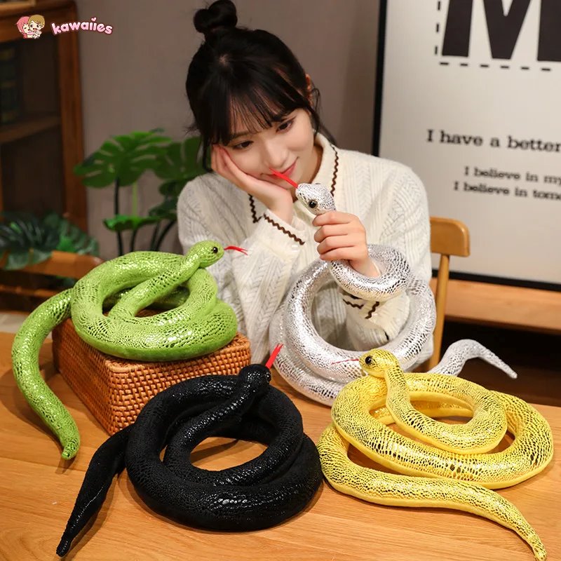 kawaiies-softtoys-plushies-kawaii-plush-Long Shiny Snake Plushies Soft toy 