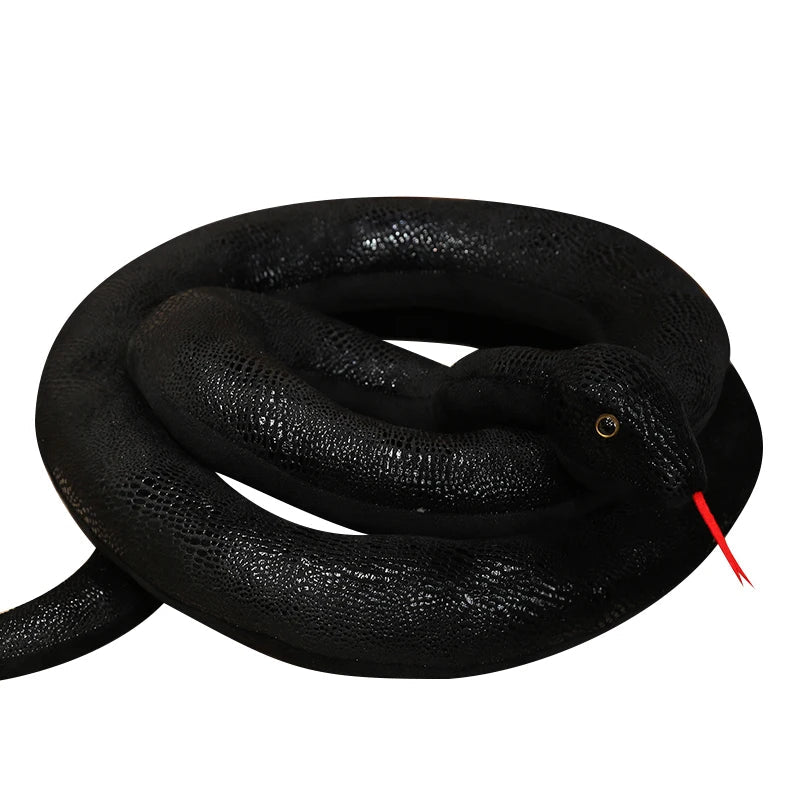 kawaiies-softtoys-plushies-kawaii-plush-Long Shiny Snake Plushies Soft toy Black 118in / 300cm 