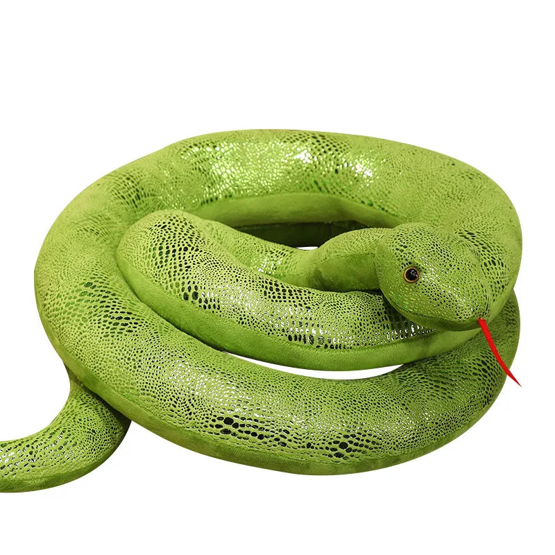 kawaiies-softtoys-plushies-kawaii-plush-Long Shiny Snake Plushies Soft toy Green 118in / 300cm 