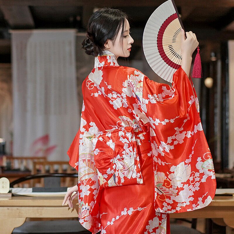 kawaiies-softtoys-plushies-kawaii-plush-Long Traditional Japanese-themed Beautiful Floral Women's Kimono Kimono 