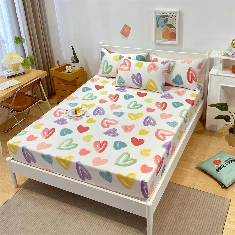 kawaiies-softtoys-plushies-kawaii-plush-Love Heart Bedsheet & Pillowcases Bedding Sets 