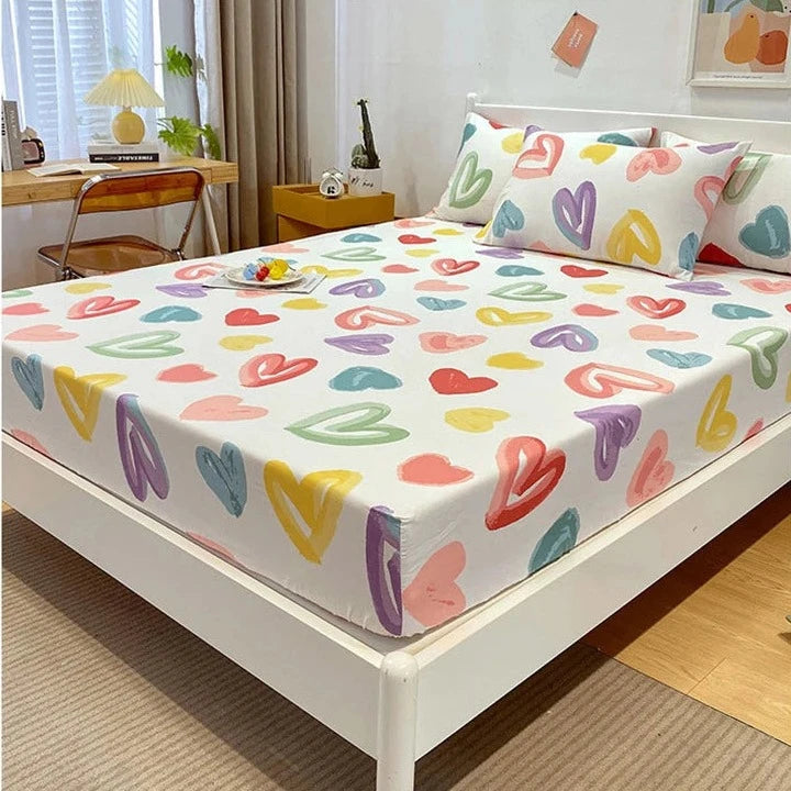 kawaiies-softtoys-plushies-kawaii-plush-Love Heart Bedsheet & Pillowcases Bedding Sets 