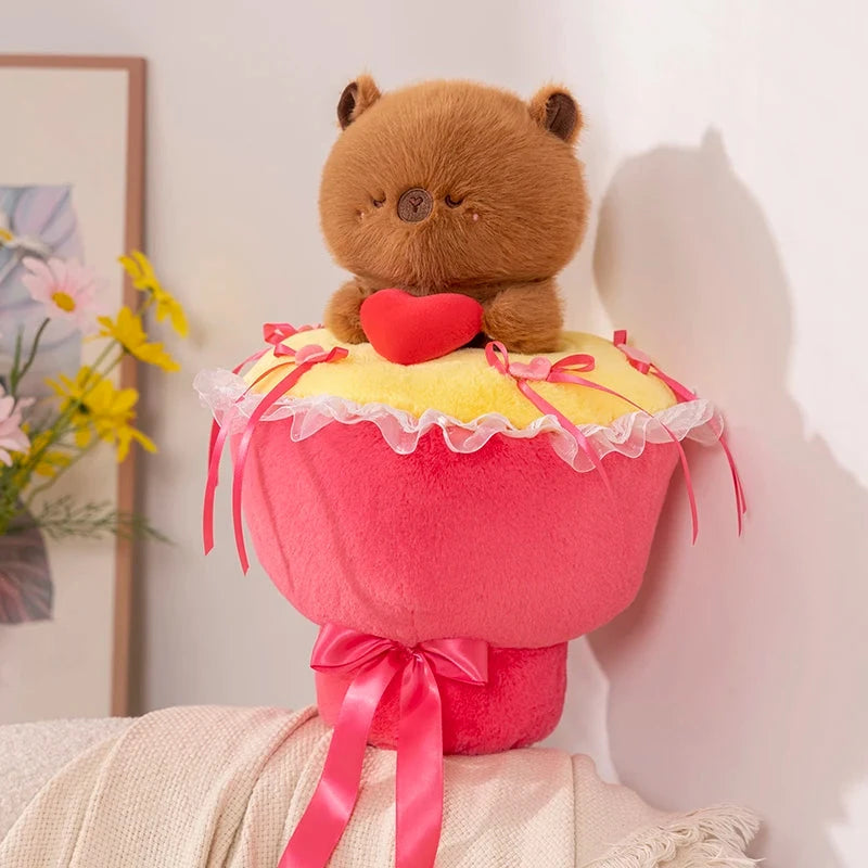 kawaiies-softtoys-plushies-kawaii-plush-Lovely Capybara Plush Bouquet Soft toy Dark Capybara 