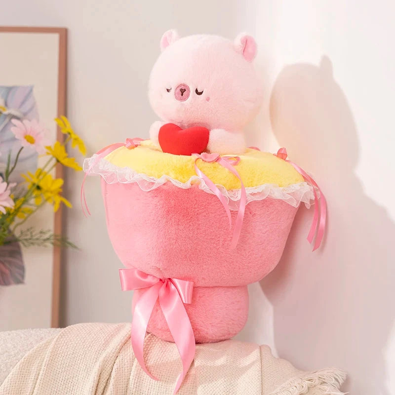 kawaiies-softtoys-plushies-kawaii-plush-Lovely Capybara Plush Bouquet Soft toy Pink Capybara 