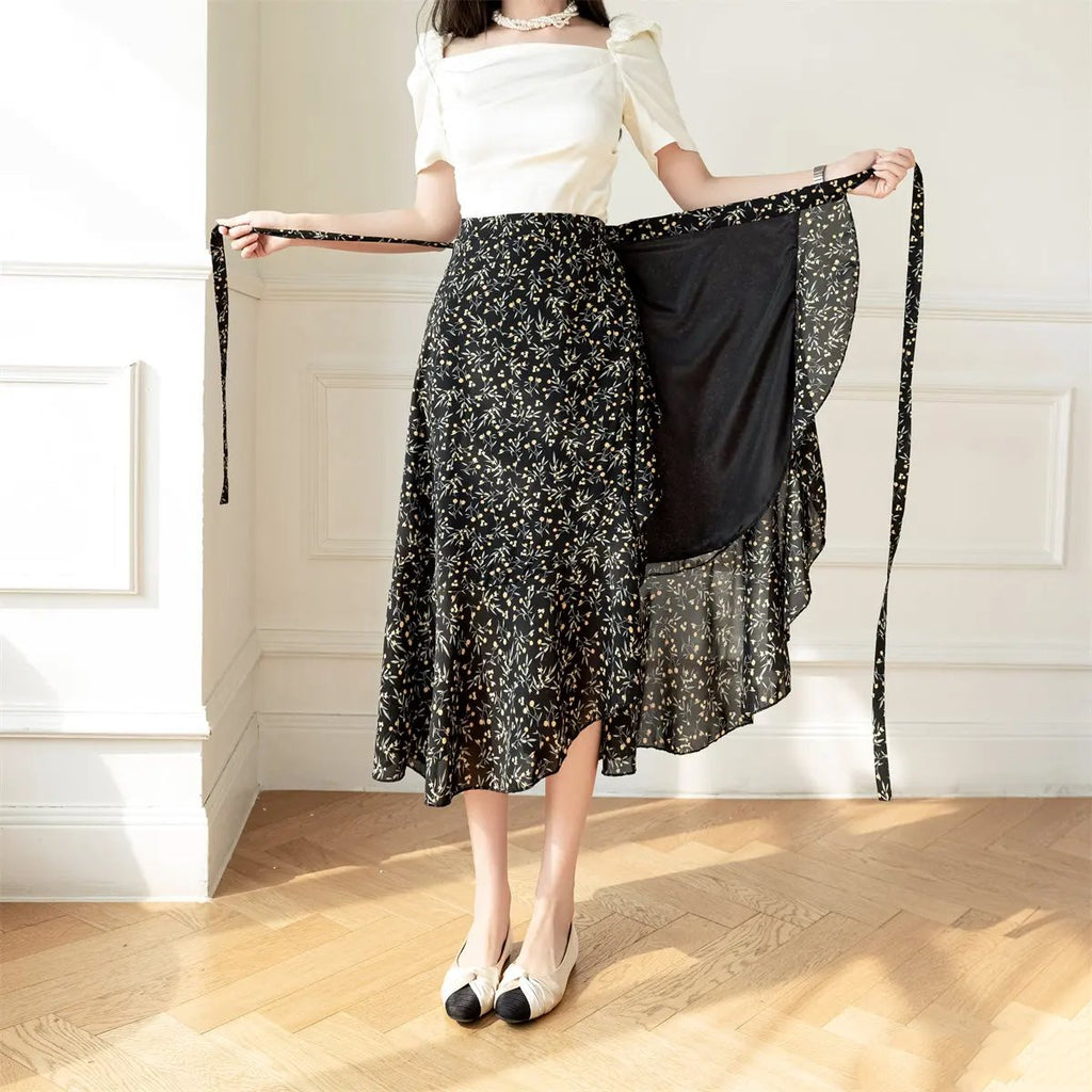 kawaiies-softtoys-plushies-kawaii-plush-Lovely Floral Midi Wrap Skirt Apparel 