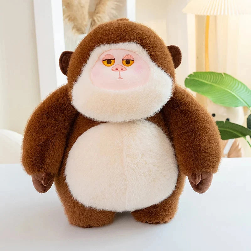 kawaiies-softtoys-plushies-kawaii-plush-Lulu & Nunu Chunky Gorilla Plushies Soft toy Brown (Nunu) 10in / 25cm 