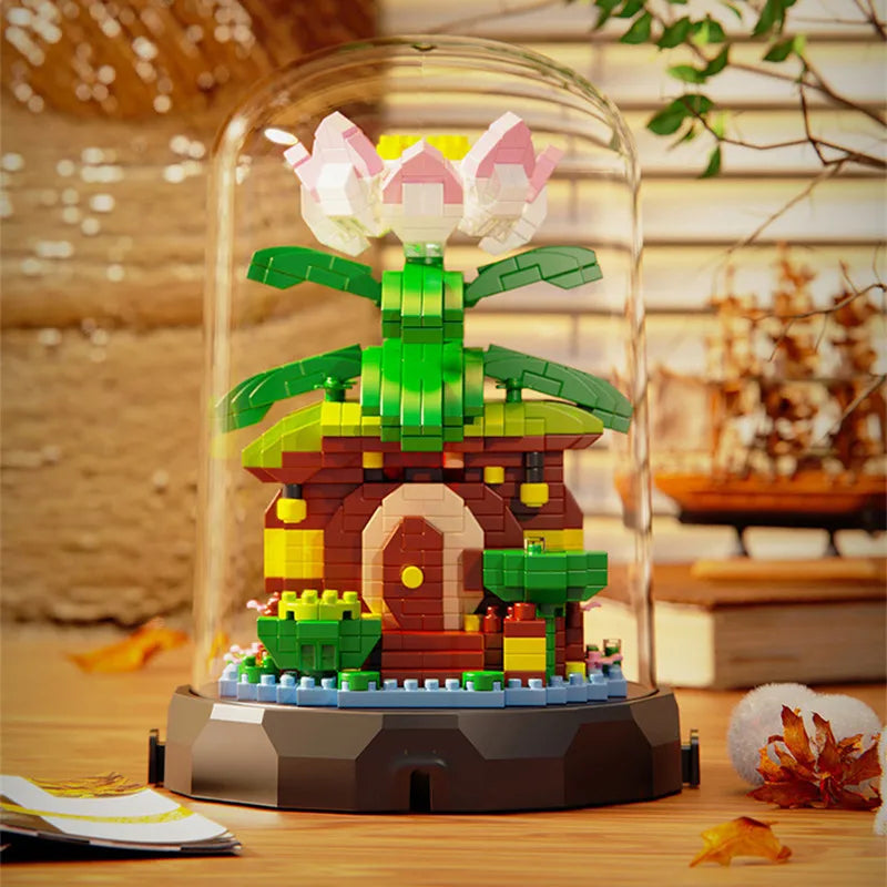 kawaiies-softtoys-plushies-kawaii-plush-Magical Flower Treehouse Capsules Nano Building Sets Build it Flower Pot (851 pcs) With box 