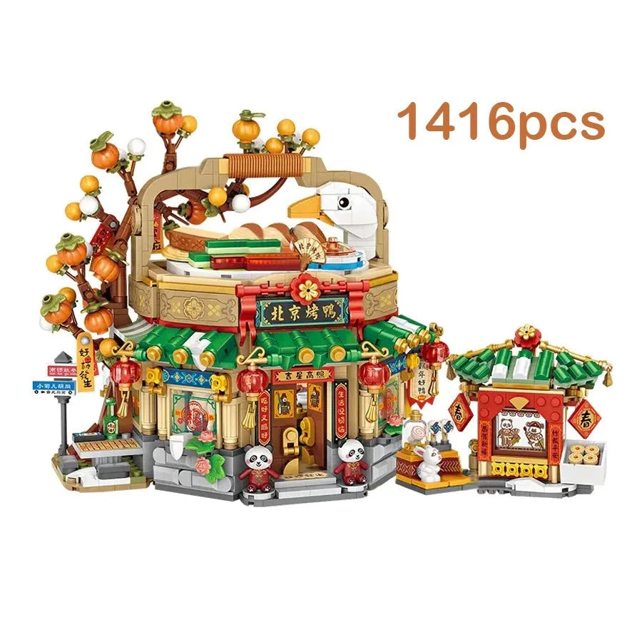 kawaiies-softtoys-plushies-kawaii-plush-Mei Mei Panda Peking Duck Restaurant Micro Building Blocks With Lights Build it 